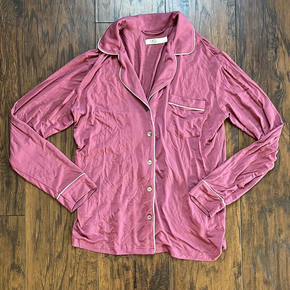 Ugg Mauve Button Down Pajama Top - image 1